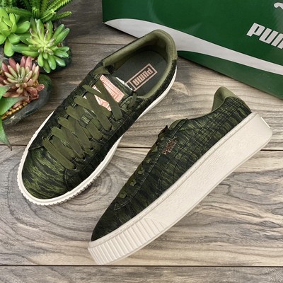 puma basket olive