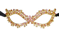 eye mask Masquerade Mask Mardi Gras Party Pink Rhinestone bridal prom party 1239