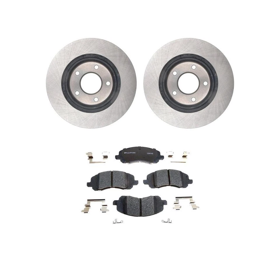 Rotores de freio dianteiro + pastilhas e ferragens de cerâmica para 2007-2009 2010 Chrysler Sebring - Imagem 2 de 4