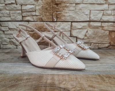 DECOLLETE BEIGE  LAURA BIAGIOTTI 8974 SCARPE DONNA CON TACCO SANDALI P/E 2025