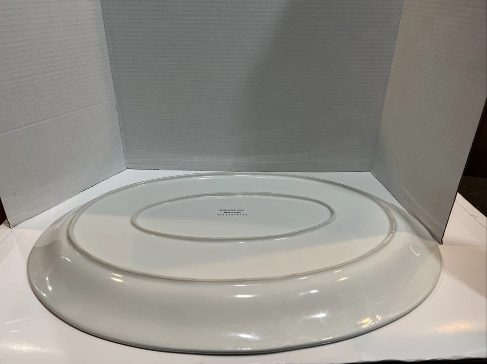 Большое овальное блюдо из индейки Pottery Barn для сбора урожая керамики на День благодарения - Изображение 3 из 4