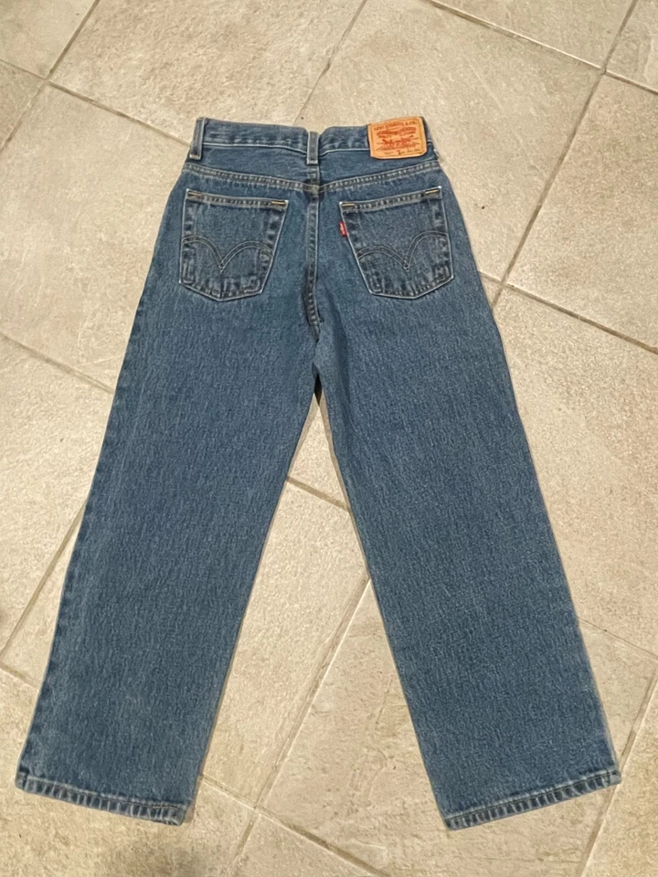 Pantalones de mezclilla vintage Levis 550 para niños talla 8 calce relajado rojo lengüeta años 90 retro Foto 2 de 4
