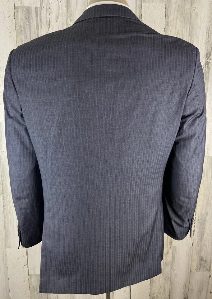 Chaqueta Blazer Abrigo Deportivo Vitarelli Para Hombre 42R Gris Rayas Italiano [A-1946] Foto 4 de 4