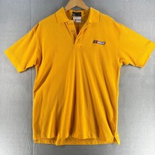 Nascar Mens Polo Shirt Medium Yellow Blue Generation Racing Egyptian Cotton Logo