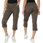 Ladies Womens Cargo Combat Work Trousers with Multi Flap Pockets Turn Up Pants