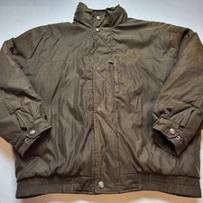 Weatherproof Coat Mens XL Olive Green Fleece Lined Full Zip Nylon Blend