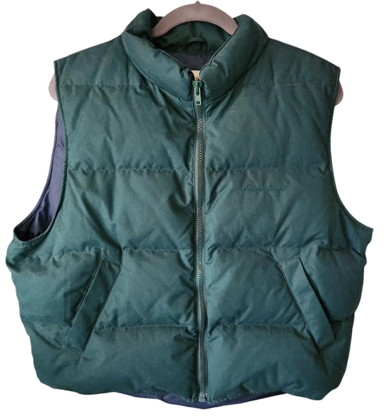 Vintage Eddie Bauer Goosedown Puffer Vest Dark Green Mens Size XLarge