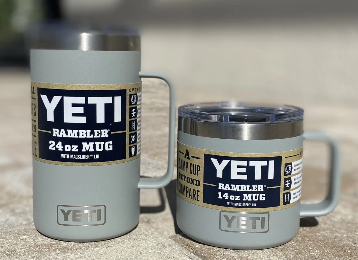 YETI Rambler 10 oz Mug Stainless Steel w/ MagSlider Lid Granite Grey Gray