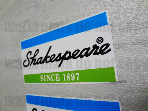 2x Shakespeare Stickers Decal Sponsor Fishing Fly Rod Bait Reel Tackle Pick Size