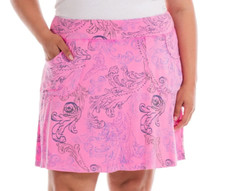 FRESH PRODUCE 2X Plus Cosmos PINK WAVERLEY SWIRL Stretch Knit CITY Skort 75 NWT