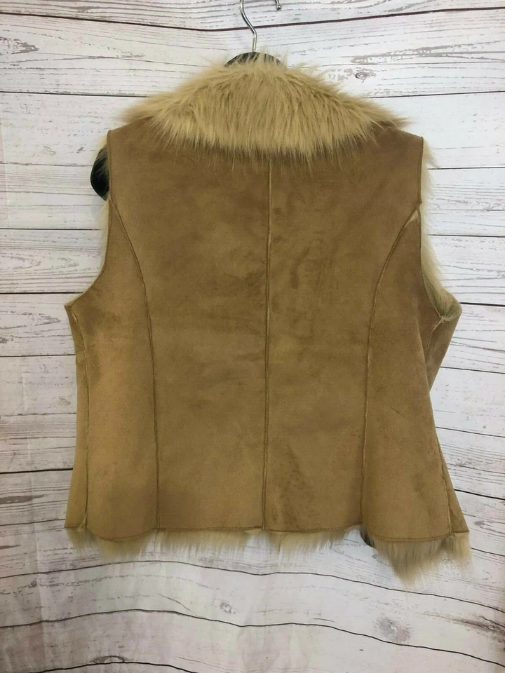 Chaleco Fever para mujer sin mangas ribete de piel sintética talla M mediano Foto 3 de 4