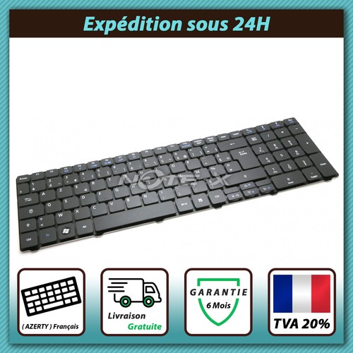 Clavier Azerty Français Noir Compatible Packard Bell - Réf. 7418710102 - Neuf