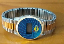 Vtg SUNOCO watch advertising petroliana 1980's gas Digital Service Award