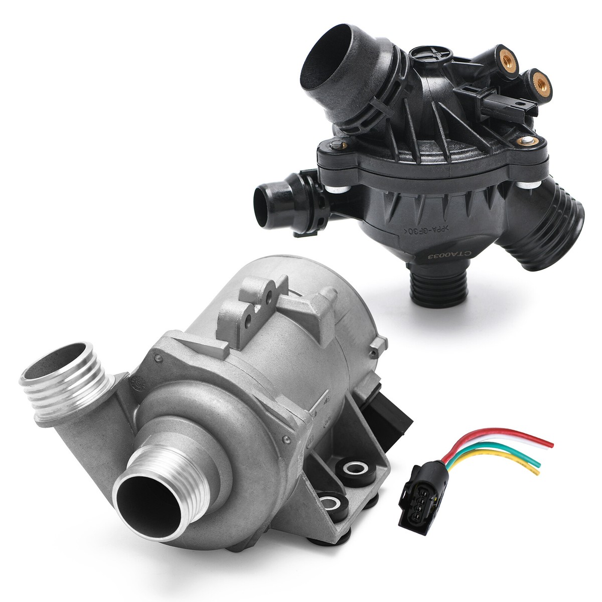 ウォーターポンプ 11517586925 N53エンジン Water Pump w/ Thermostat & Bolt For BMW 128i 325i 328i 528i 530i