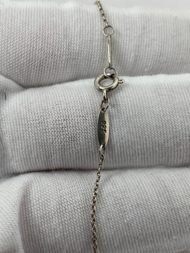 Tiffany & Co. Elsa Peretti Silber offenes Herz kleiner Anhänger Diamant Halskette 16" - Bild 6 von 18