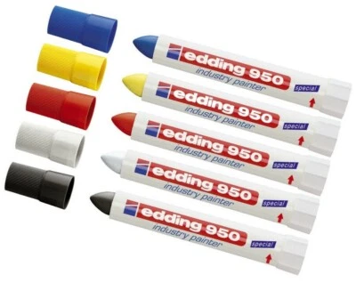 5 x Edding 950 industry painter Spezialmarker permanent Strichstärke 10mm sort.