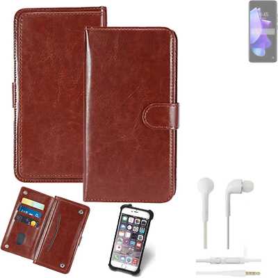 KUNSTLEDER HANDYTASCHE FÜR Tecno Pop 7 + KOPFHÖRER SCHUTZ HÜLLE WALLET BOOK F