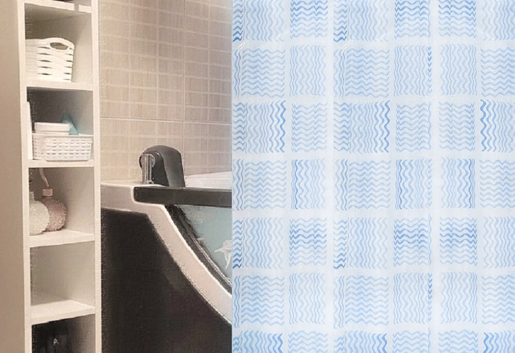 MSV Anelli per tenda doccia Azzurro 12 pz. / 5,8 x 3,8 cm
