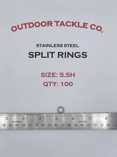 SIZE #5.5 HEAVY DUTY 5.5H Stainless Steel Split Rings 100 Count MADE IN USA