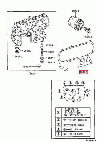Genuine Hilux LN107 LN106 LN105 2L 3L Oil Filter Bracket Cooler Cover Gasket - Picture 7 of 20