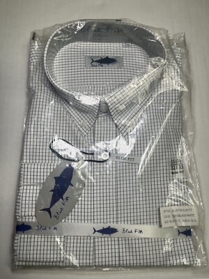 Blue Fin By Renoir Shirt Slim Fit Black/white 17-17 1/2 