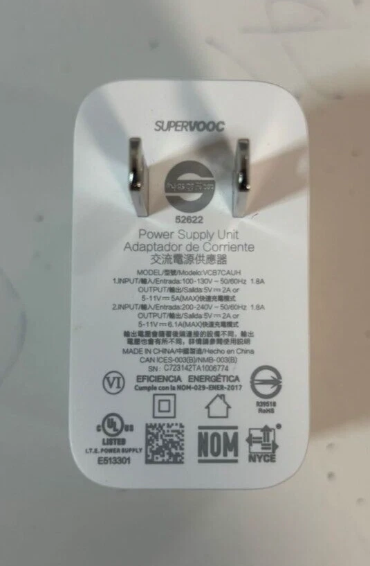 Настенное варп-зарядное устройство Oneplus SUPERVOOC 67 Вт USB-A — USB-C для 11/12 T & Pro - Изображение 2 из 4