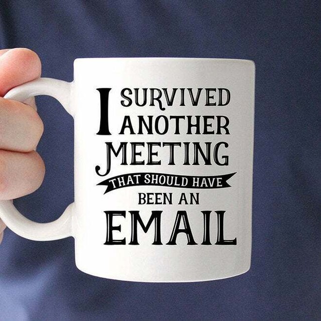 I Survived Another Meeting Funny Coffee Mug Coworker Cup Email Office 2 Pk For Sale Online Ebay