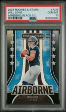 WILL LEVIS #1/1 2023 PANINI ROOKIES & STARS AIRBORNE BLACK RC PSA 10 TITANS