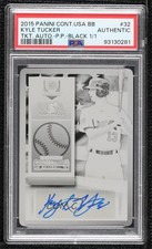 2015 Contenders Printing Plate Black 1/1 Kyle Tucker #32 PSA Authentic Auto g0d