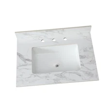 31"x22"Bathroom Vanity Top,sintered stone carra white Barthroom Vanity Sink