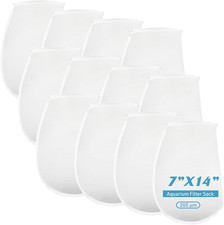 12 Pack 7 Inch Ring Felt Filter Socks 200 m, Aquarium Felt Filter Bags, Fine Mi