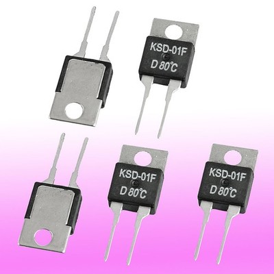 5 Pcs 80C NC Temperature Control Switch Thermostat KSD-01F 250VAC/ 24VDC 1.5A