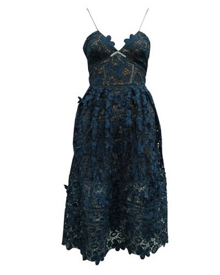 Blue Lace Cocktail Dress Female Blue 6