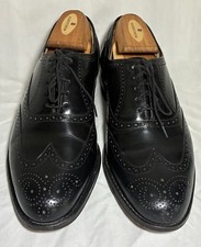 Vintage Florsheim Imperial Black Oxfords Wingtip Size 9.5 C Made in USA