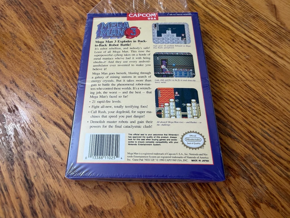 oval seal Mega Man 3 complete in box nintendo nes megaman factory MINT - Image 2 of 4