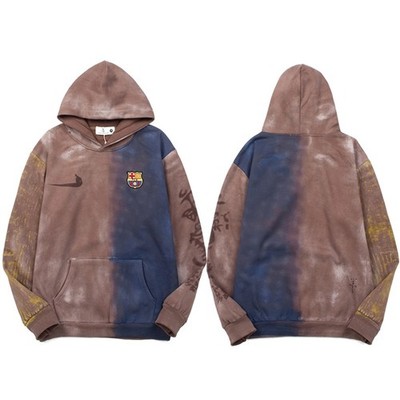 Travis Scott Cactus Jack x Barcelona ''Utopia'' Hoodie - Brown/Blue Cotton Football