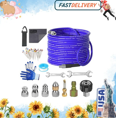 #ad #ad 150FT Sewer Jetter Kit for Pressure Washer 5800PSI Drain Cleaner Hose 1 4 Inch $136.99