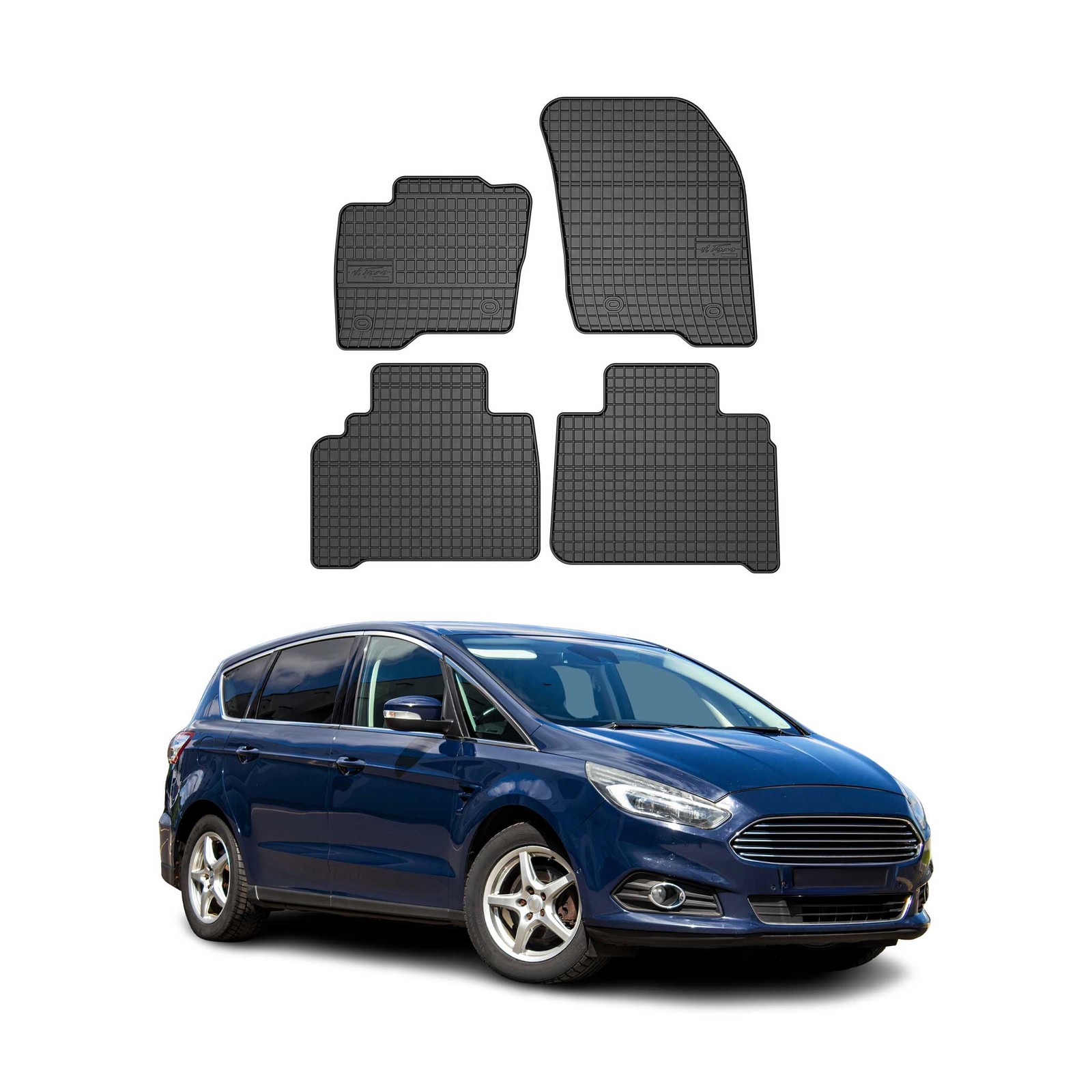 Tapis de Sol pour Ford S-Max 2015-2022 en Caoutchouc Contre l'Humidité et l'Usure