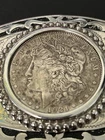 VTG  1921 P Morgan Silver $1 Dollar AU Beltbuckle Coin Weigh  26.74g Western USA