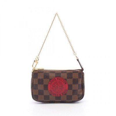 LOUIS VUITTON Mini Pochette Accessoires T&B Handbag N58011 Damier Brown Red used