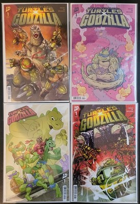 TMNT x Godzilla #1, 1st Crossover, Lot of 4 Standard Covers, NM/Better 