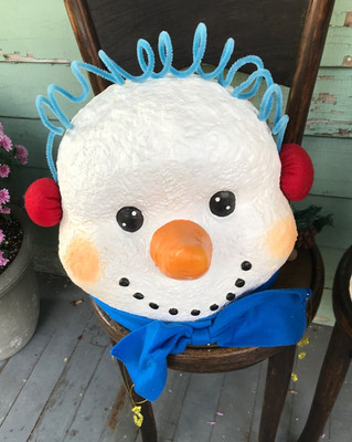 Vintage Paper Mache Snowman Head imported by The Bon Ton Dept Store
