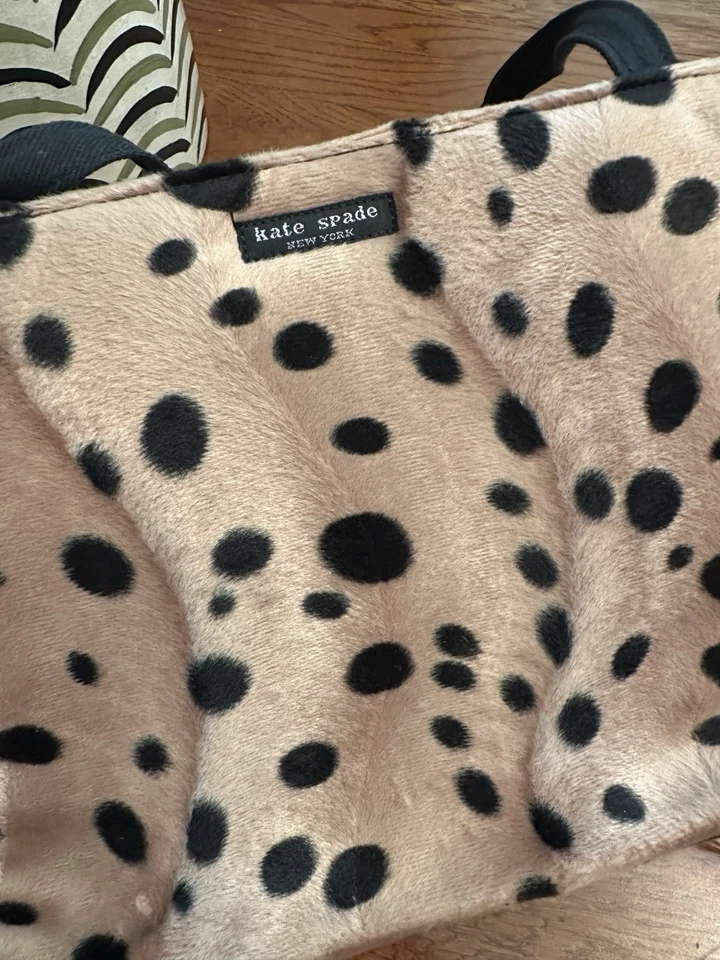 Bolso de Hombro Bolso de Mano RARO Vintage Kate Spade Estampado Animal Cuero Borde Y2K Foto 2 de 4