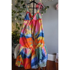 FARM Rio Tropical Sunset Tie Front Maxi Dress Large NWT MSRP $195