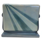 ART DECO ROSEVILLE FUTURA BLUE SUNRAY VASE