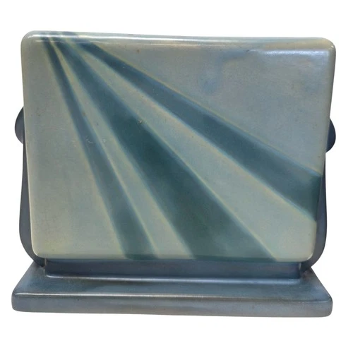 ART DECO ROSEVILLE FUTURA BLUE SUNRAY VASE