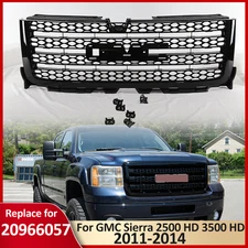 Front Upper Grille Gloss Black For GMC Sierra 2500 HD 3500 HD Denali 2011-2014