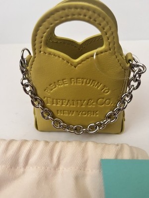 小物 TIFFANY & CO. Tiffany & Co. Please Return To Tiffany Yellow Leather Heart Nano