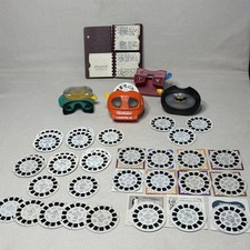 Vintage Viewmaster Lot 40 Items Reels Carrying Case 1940s-Y2K Sawyers
