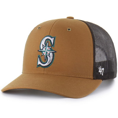 Seattle Mariners Carhartt x '47 Trucker Adjustable Snapback Hat